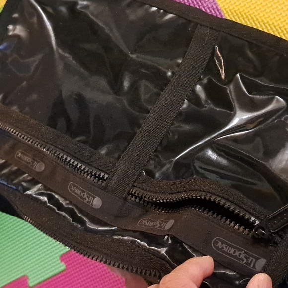 LeSportsac Deluxe Everyday Bag in a black shine or patent finish. - Picture 11 of 13